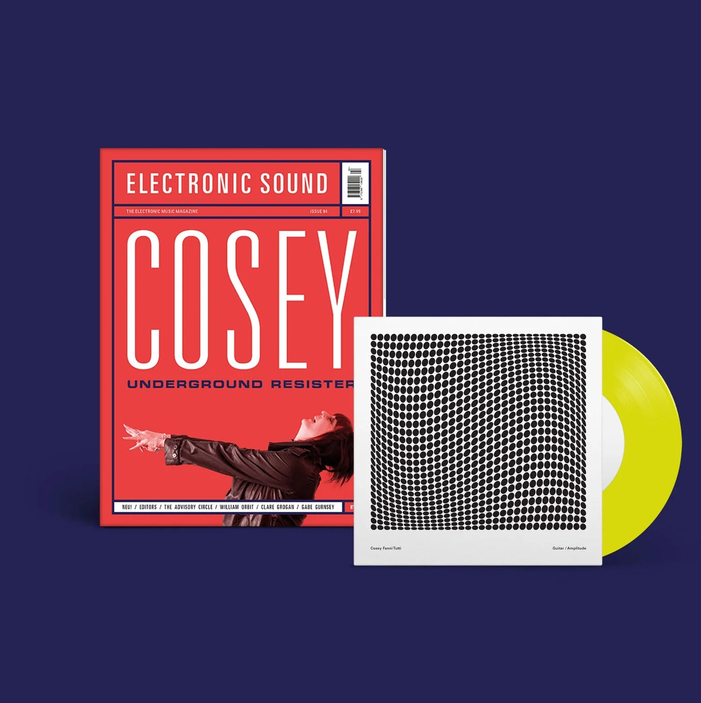 Electronic Sound Magazine + Vinyl - Issue 94 - Cosey Fanni Tutti Issue + ‘Guitar’ / ‘Amplitude’ yellow vinyl seven-inch - AAA