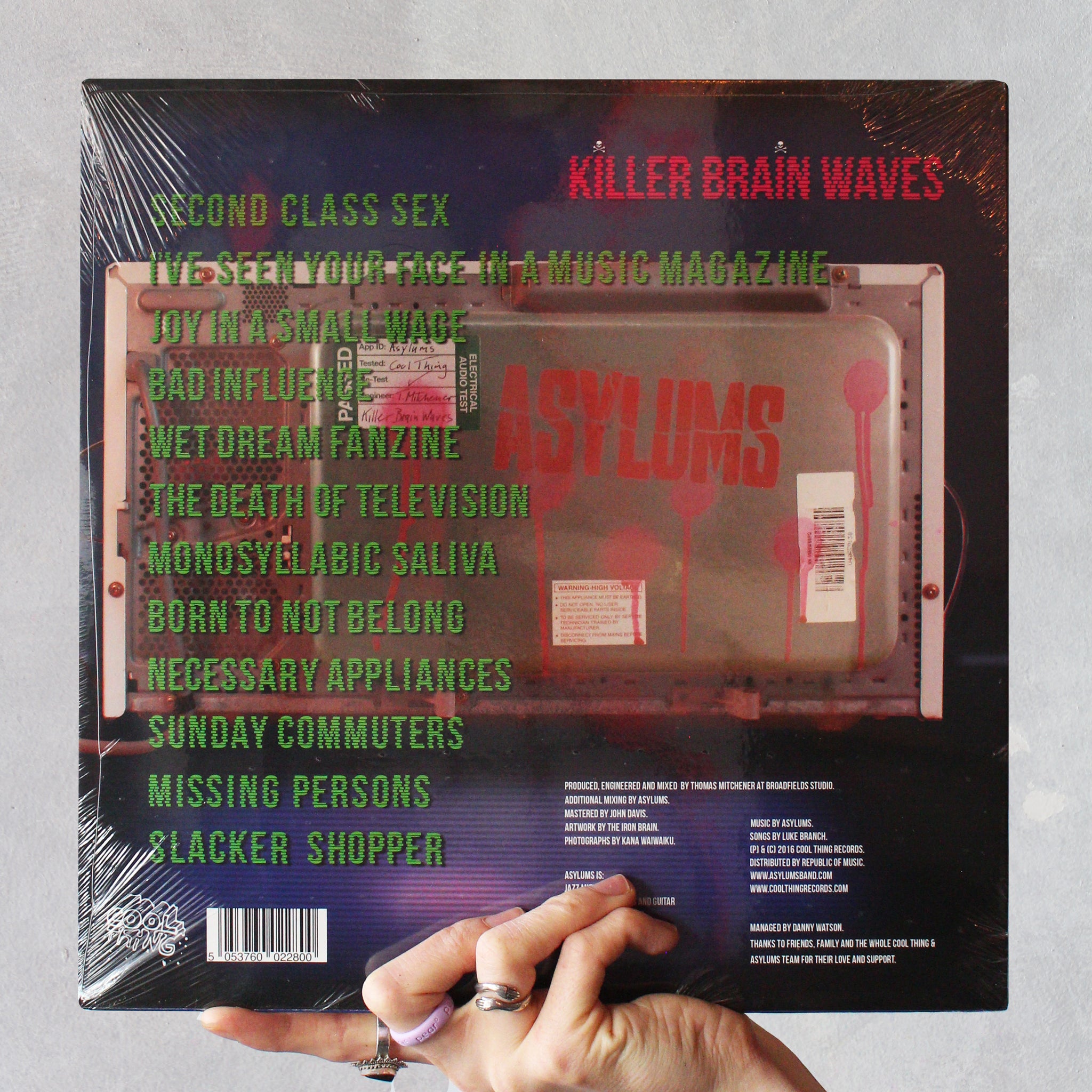 Asylums - 'Killer Brain Waves' (2016) Exclusive Pink Edge Glow Vinyl - Audio Architect Apparel
