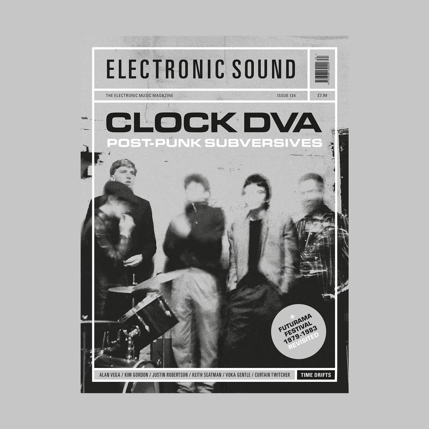 Electronic Sound Magazine + Vinyl - Issue 134 - Clock DVA + ‘4 Hours’ / ‘Sensorium’ industrial grey vinyl seven-inch single