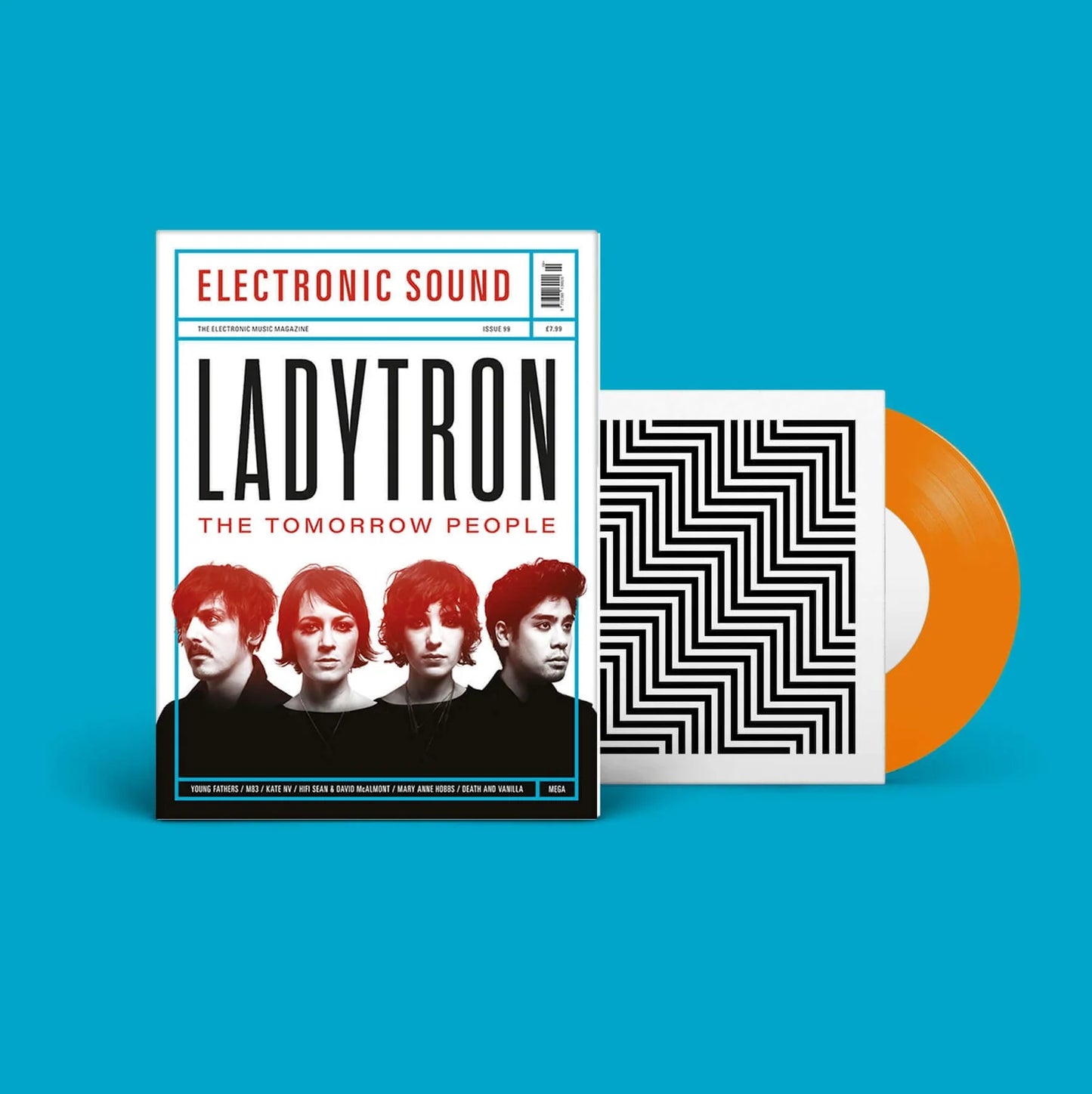Electronic Sound Magazine + Vinyl - Issue 99 - Ladytron Issue + ‘Die Moritat von Mackie Messer’ / ‘City of Angels (Blakkat’s Made In Los Angeles Remix)’ orange vinyl seven-inch - AAA