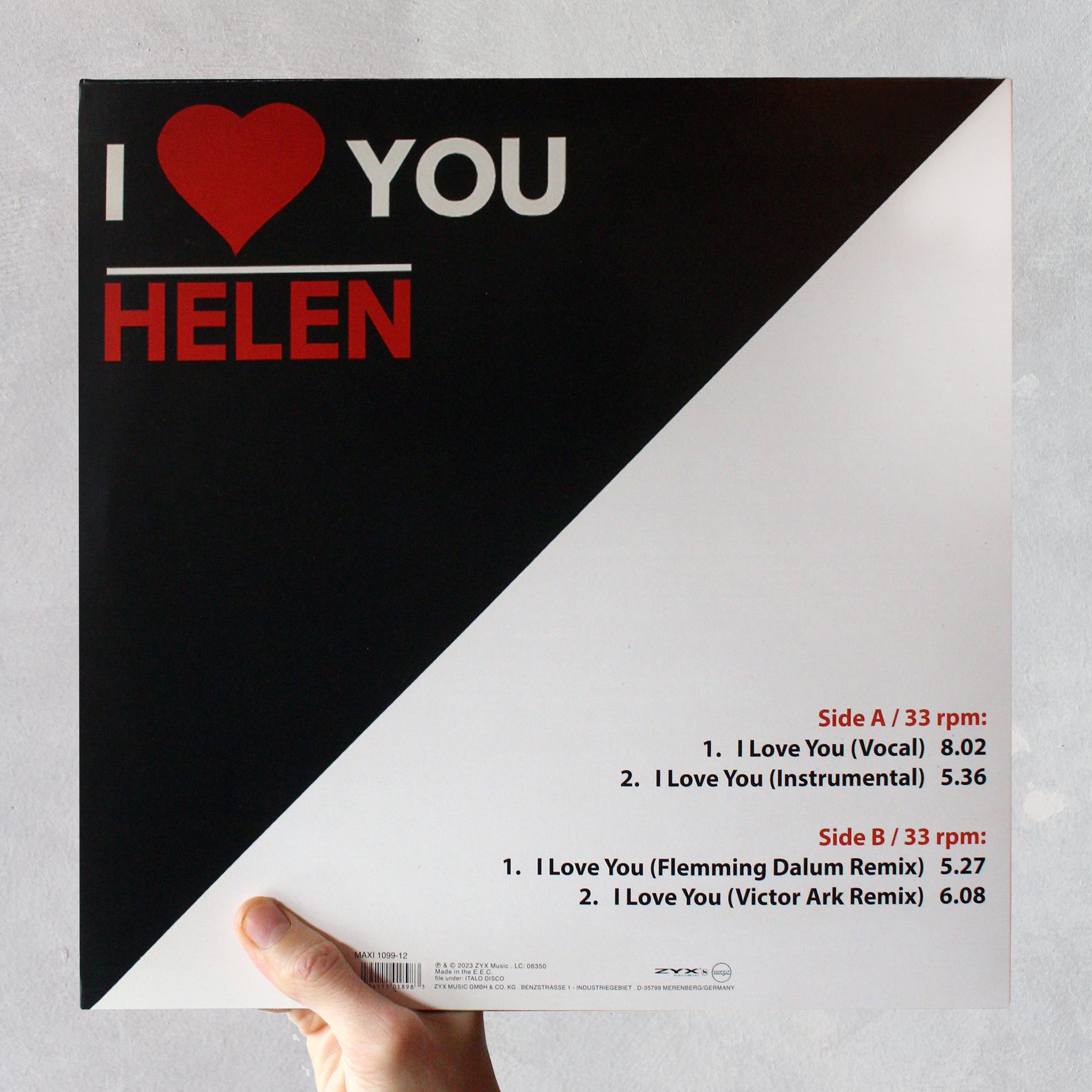 Helen - 'I Love You' (2023) Exclusive Clear Blue Vinyl - Audio Architect Apparel
