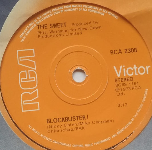 The Sweet Blockbuster! 1973 Vinyl 7"