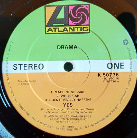 Yes Drama 1980 Vinyl LP