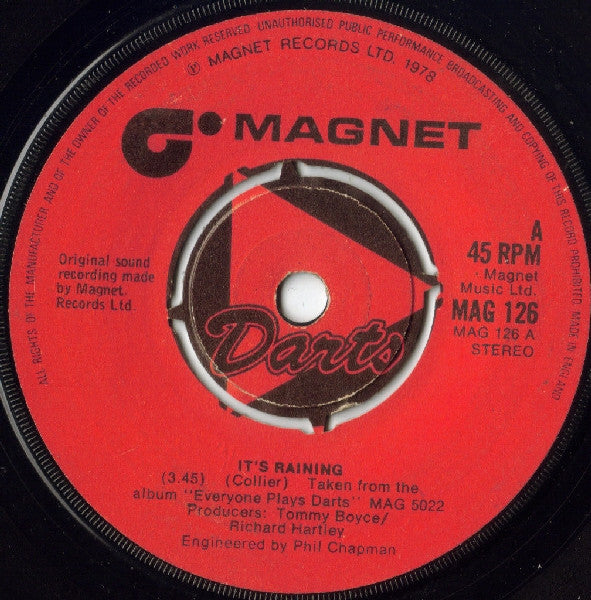 Darts It's Raining 1978 Vinyl 7"