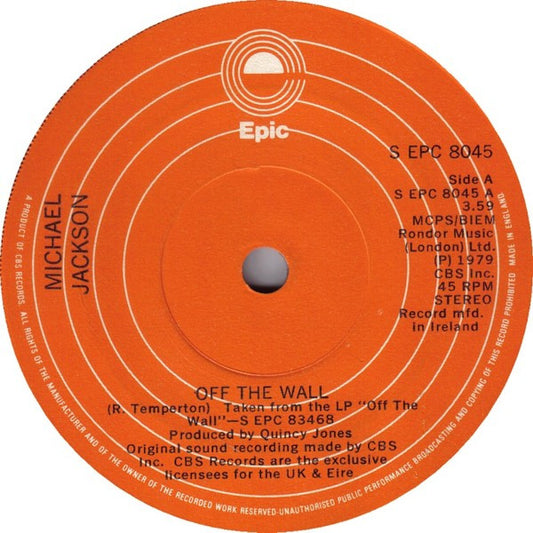 Michael Jackson Off The Wall 1980 Vinyl 7"