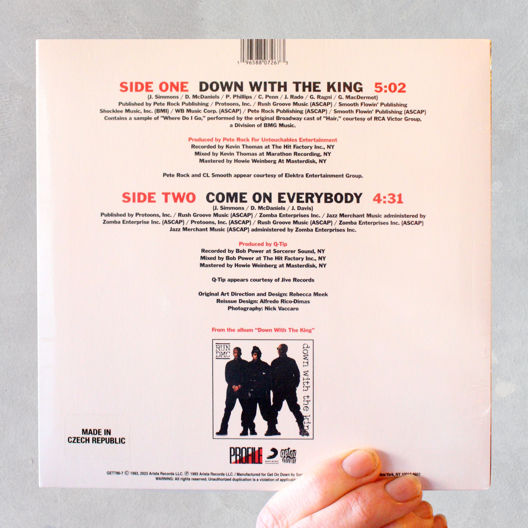 RUN DMC - 'Down With The King' (1991) 7" Vinyl - Audio Architect Apparel